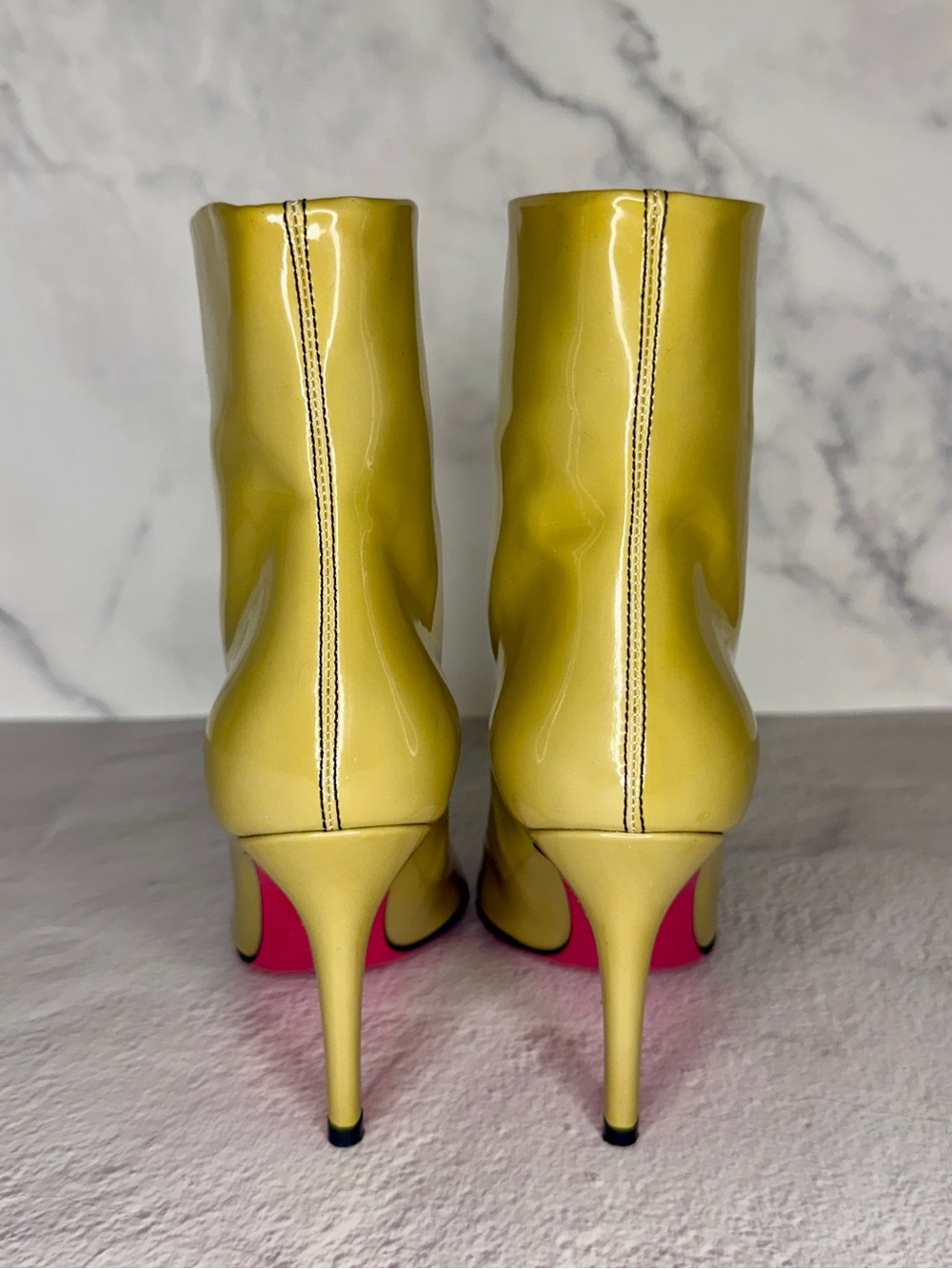 Dolce & Gabbana Olive Green Leather Ankle Boots Pink Sole EU 36 | Full Inclusion - Picture 6 of 10